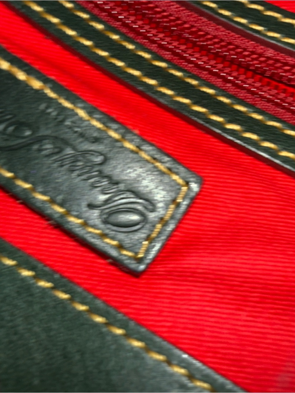 Dooney & Bourke Ivy Dark Green Florentine Leather Chelsea Tote w/burgundy trim - Picture 8 of 10